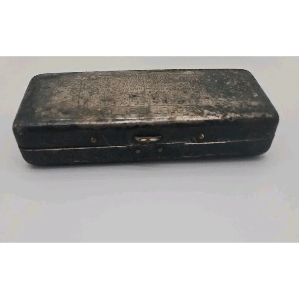 King Gillette Safety Razor Box Pocket Edition Case Only Tarnished